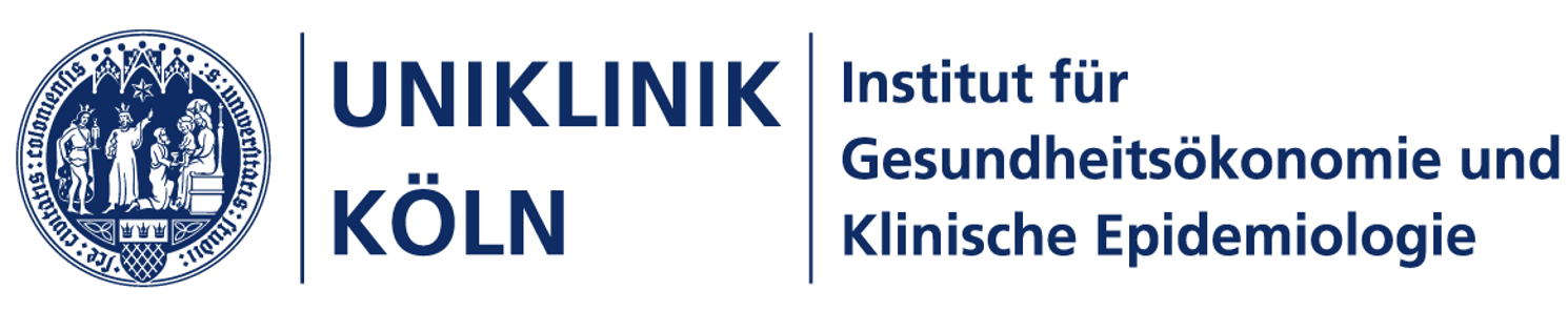 Logo der Uniklinik Köln, Institut für Gesundheitsökonomier und Klinische Epidemiologie