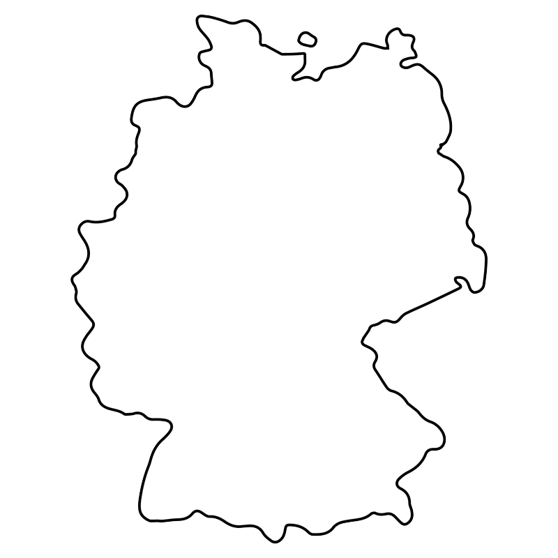 Umriss einer Deutschlandkarte ohne nähere Kennzeichnung